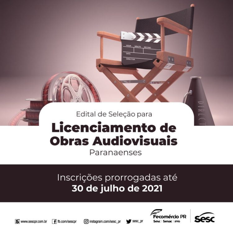 Sesc prorroga inscrições para edital de audiovisual e prazo vai até 30 de julho
