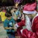 Uma grande festa na chegada do Papai Noel