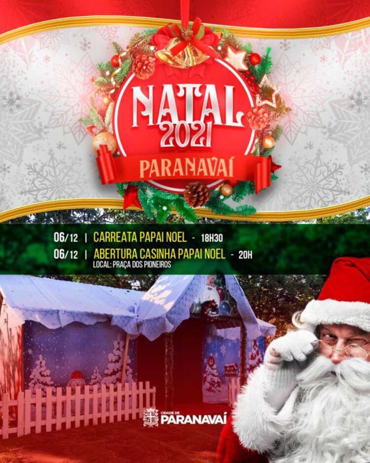 Programação começa com carreata e abertura  da Casinha do Papai Noel nesta segunda-feira