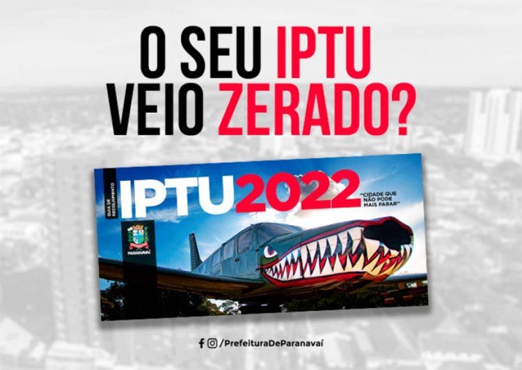 Extinção de taxas faz com que alguns carnês de IPTU estejam “zerados”
