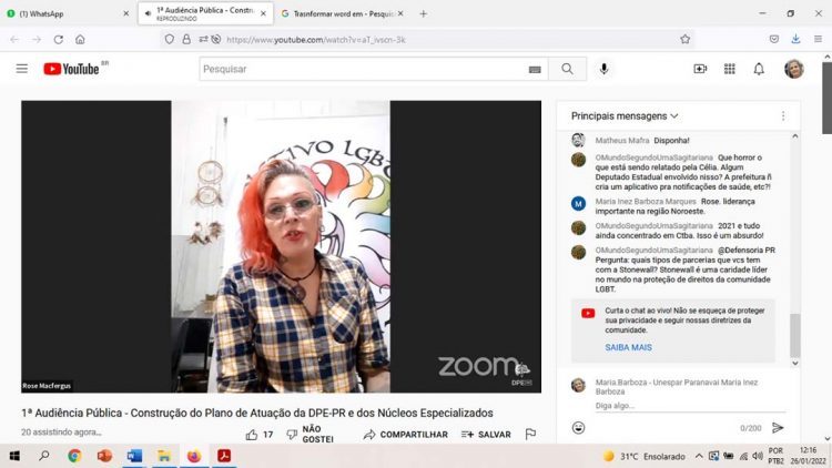 Em audiência pública, coletivo de Paranavaí  apresenta à DPE-PR demandas da população LGBTQIA+