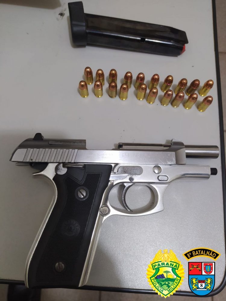 Polícia Militar encontra pistola sem documentação durante abordagem