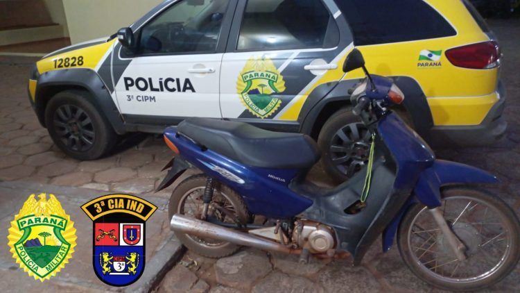 PM recupera moto furtada em Planaltina do Paraná