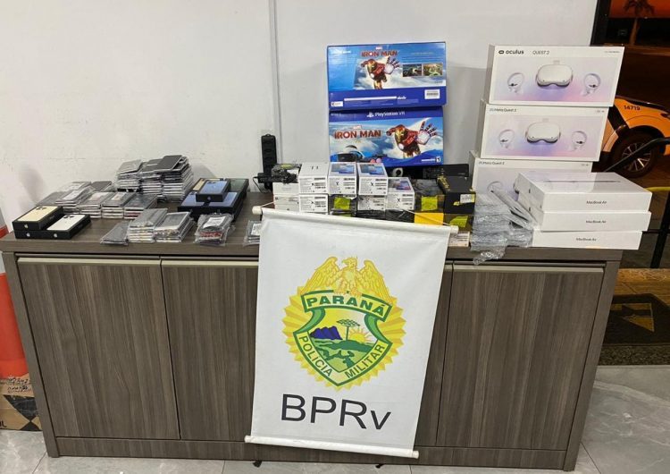 PRE apreende centenas de produtos eletrônicos contrabandeados