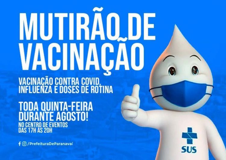 Nesta quinta-feira tem mutirão de multivacinação no Centro de Eventos