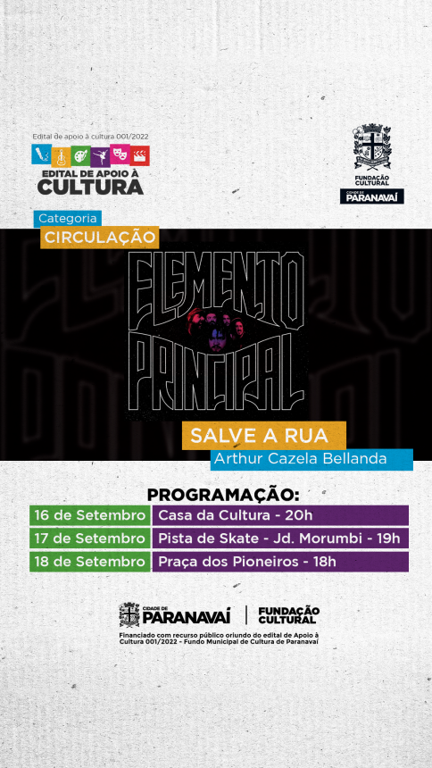 Show “Salve a Rua” terá três dias de apresentações gratuitas em Paranavaí
