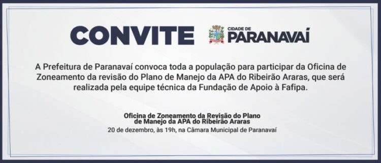 Município fará reunião para discutir revisão do Plano de Manejo da APA do Ribeirão Araras