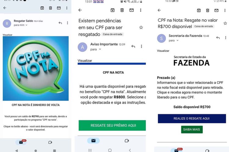 Secretaria da Fazenda alerta para falsos e-mails sobre supostos saldos do Nota Paraná