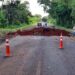 Rodovia em Tamboara é interditada devido aos danos causados pelas chuvas