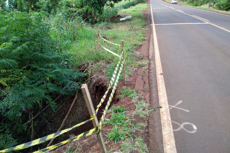 Estado vai investir R$ 800 mil para recuperar pontos de erosão de rodovia de Doutor Camargo