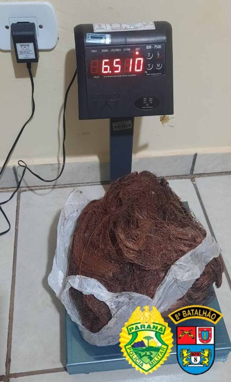 Polícia Militar recebe denúncia e prende homem por furtar fiação elétrica