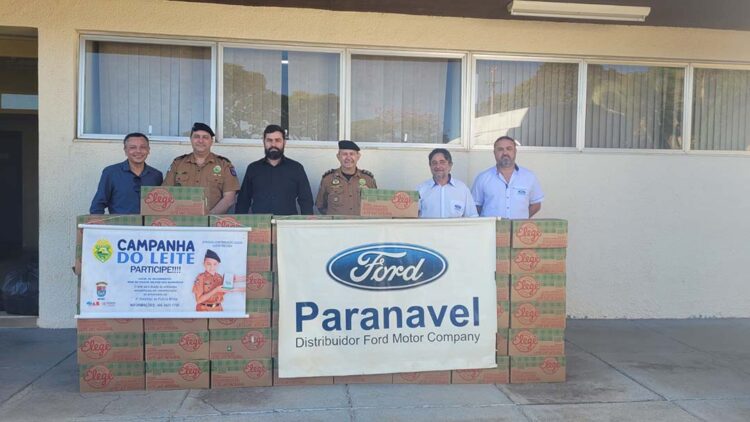 Ação social promovida Polícia Militar arrecada mais de 16 mil litros de leite para instituições locais em Paranavaí
