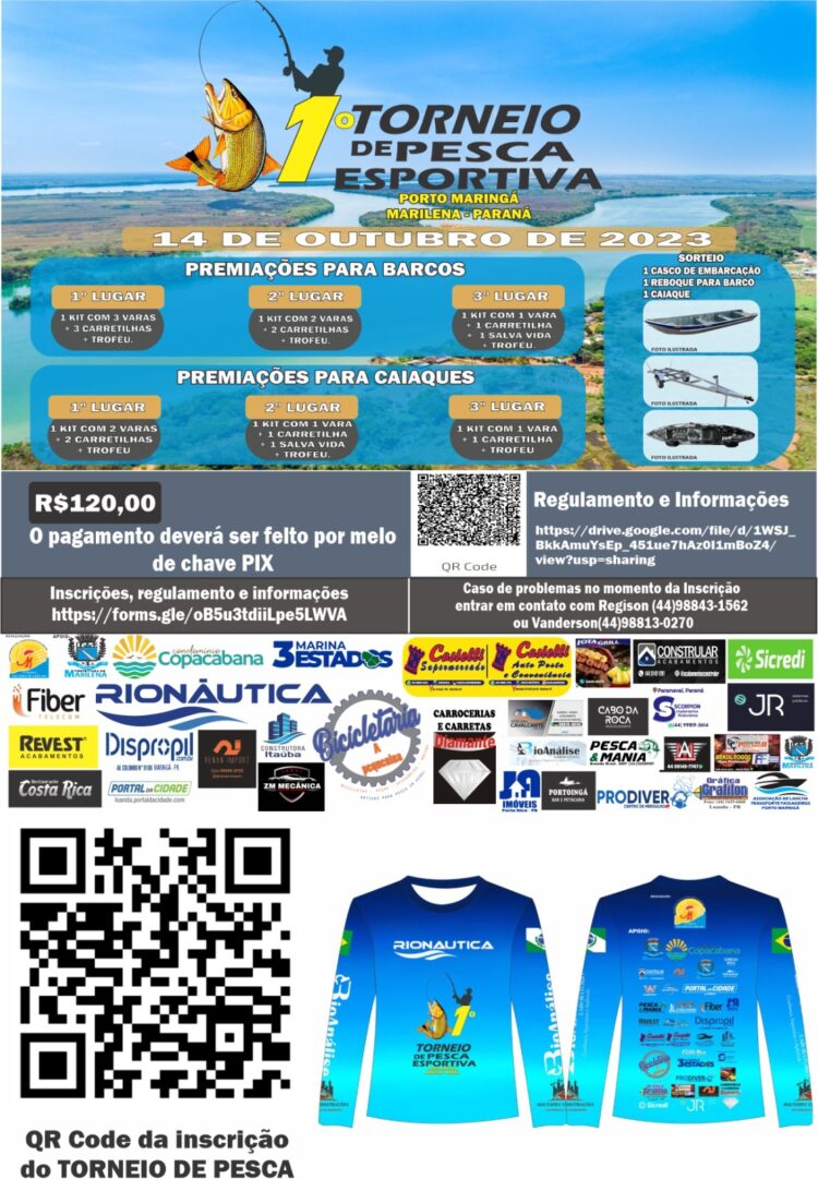 Prefeitura de Marilena realizará 1º Torneio de Pesca Esportiva no Porto Maringá