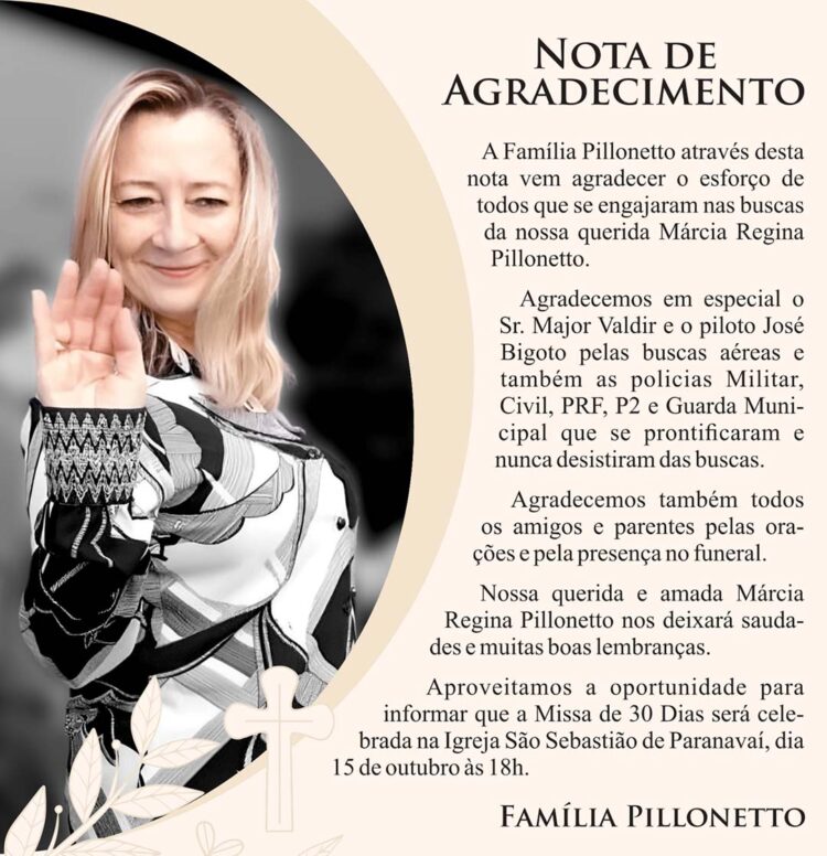NOTA DE AGRADECIMENTO