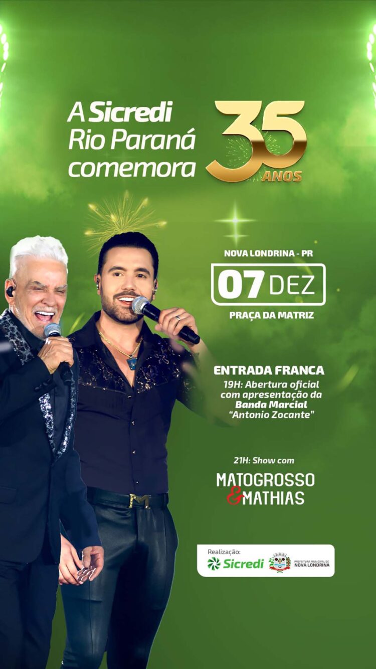 Sicredi Rio Paraná celebra 35 anos com show da dupla Matogrosso e Mathias