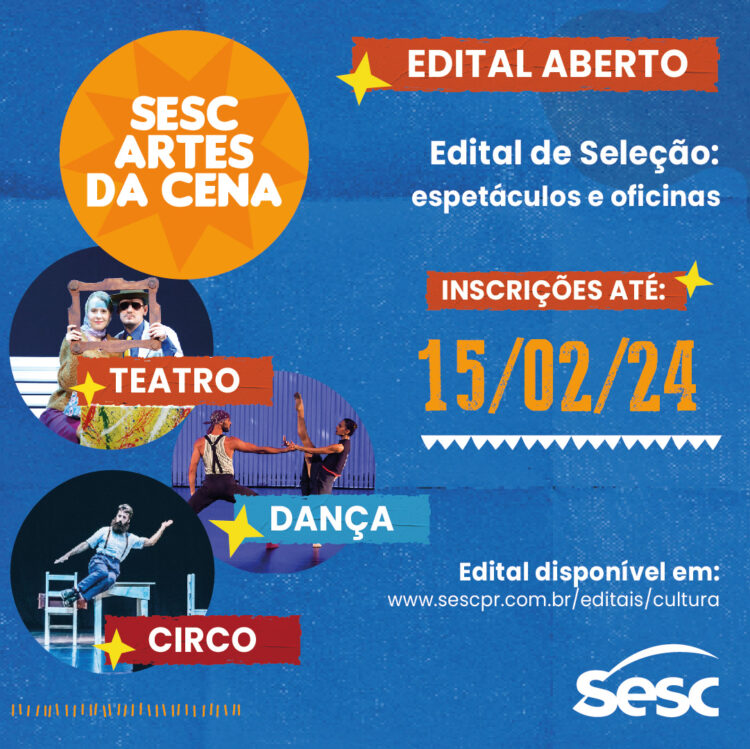 Sesc PR seleciona propostas de artes cênicas para apresentações e ações formativas