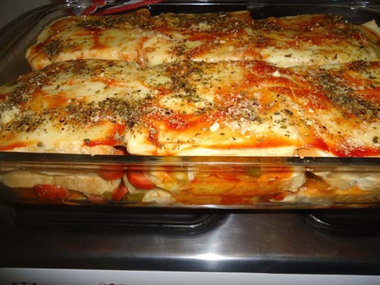 Cachorro quente de forno