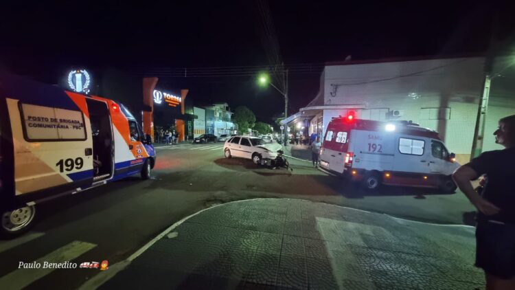 Carro cruza frente de Biz e deixa motociclista ferido em Nova Londrina