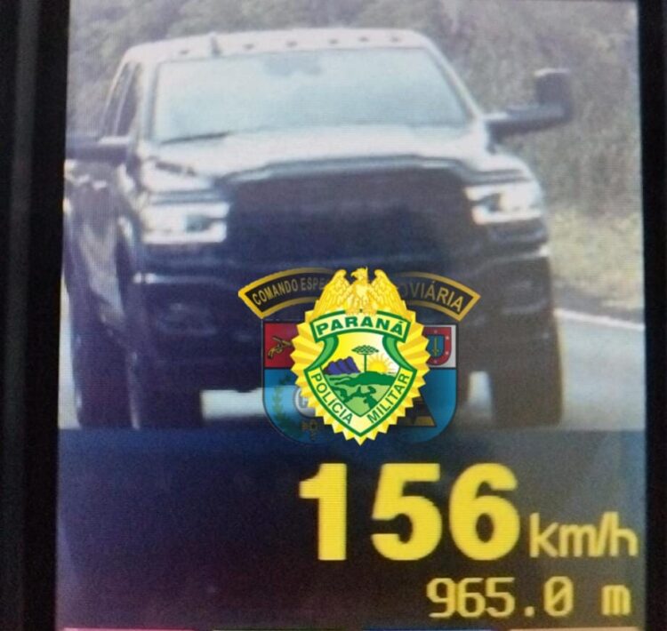 Veículo é flagrado a 156 km/h em rodovia na região de Porto Rico