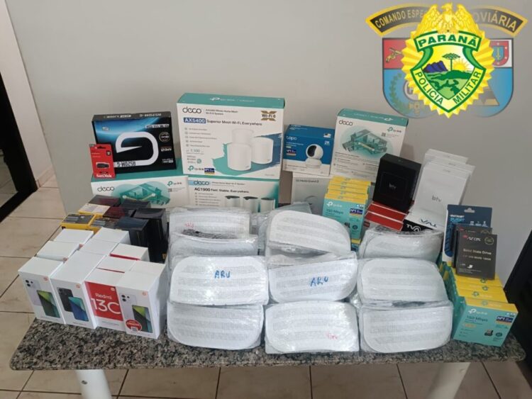 PRE apreende produtos contrabandeados  do Paraguai em carro de São João do Caiuá