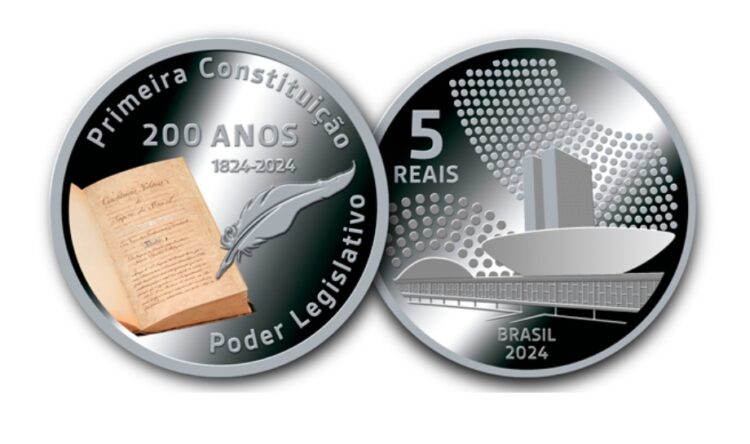 Moeda comemorativa dos 200 anos da primeira Constituição do Brasil custa R$ 440