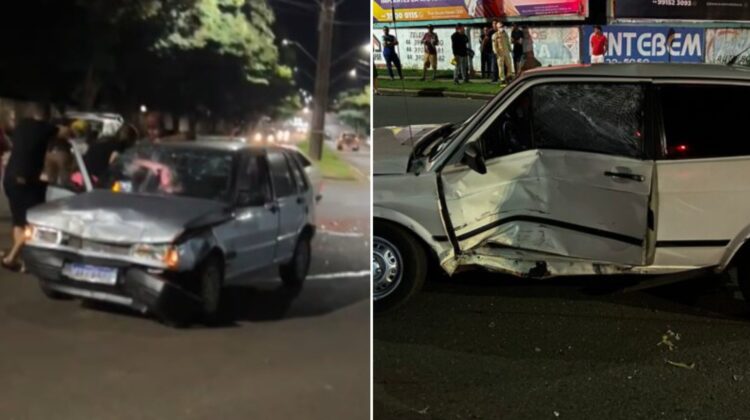 Acidente entre dois veículos deixa três pessoas feridas