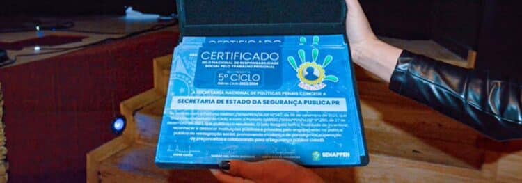 Município ganha Selo Resgata por trabalho de ressocialização prisional