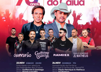 São João do Caiuá celebra 70 anos com show de Guilherme & Santiago e outras atrações