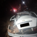 Carro colide em barranco, invade pista e é atingido por caminhão na PR-082; uma pessoa ficou ferida