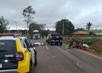 Colisão entre caminhonete e charrete na PR-576 mata idoso e cavalo