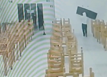 Prefeitura tenta identificar suspeito que invadiu e furtou televisão do Restaurante Popular de Paranavaí