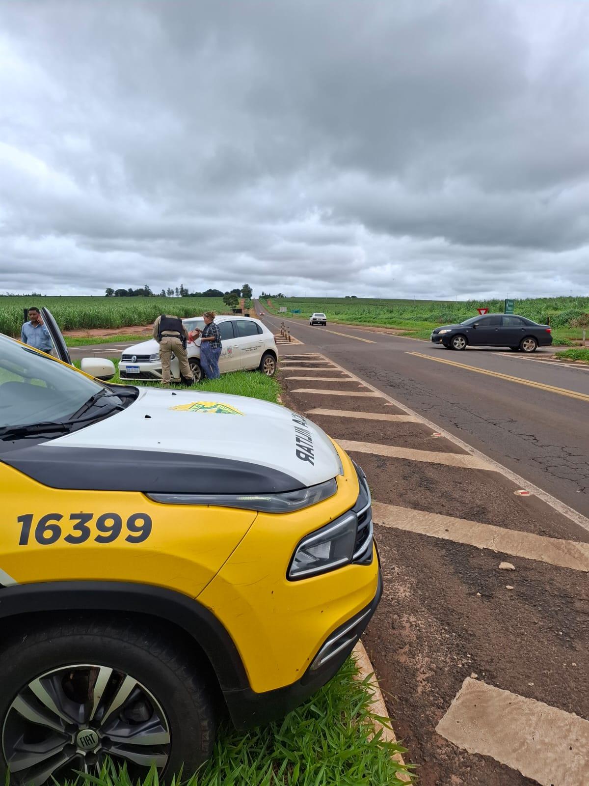 Acidente na PR-158, próximo ao trevo de acesso a Paranavaí, deixa duas pessoas feridas