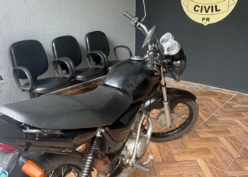 Motocicleta adulterada é apreendida na PR-182 em Itaúna do Sul