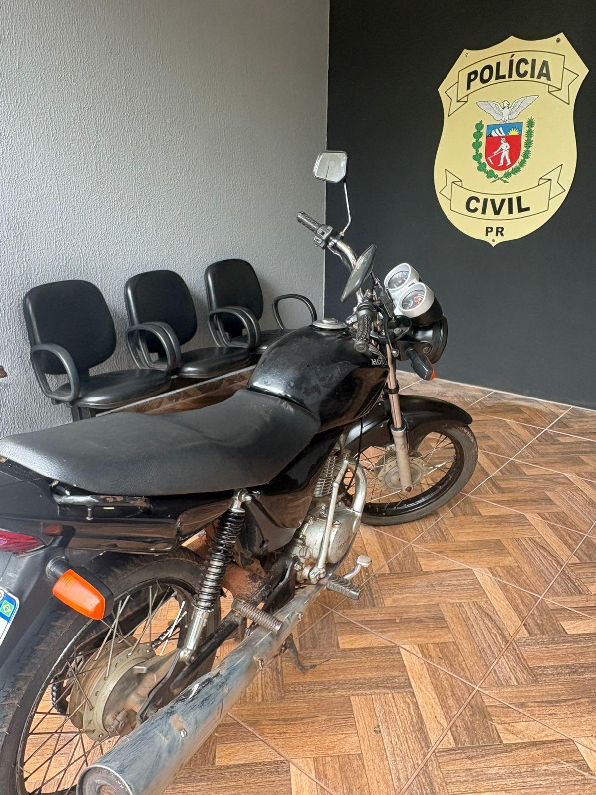 Motocicleta adulterada é apreendida na PR-182 em Itaúna do Sul