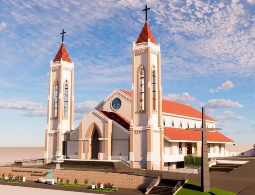 A nova Paróquia Nossa Senhora dos foi projetada para acomodar mais de 800 fiéis sentados
Foto: Reprodução/Instagram