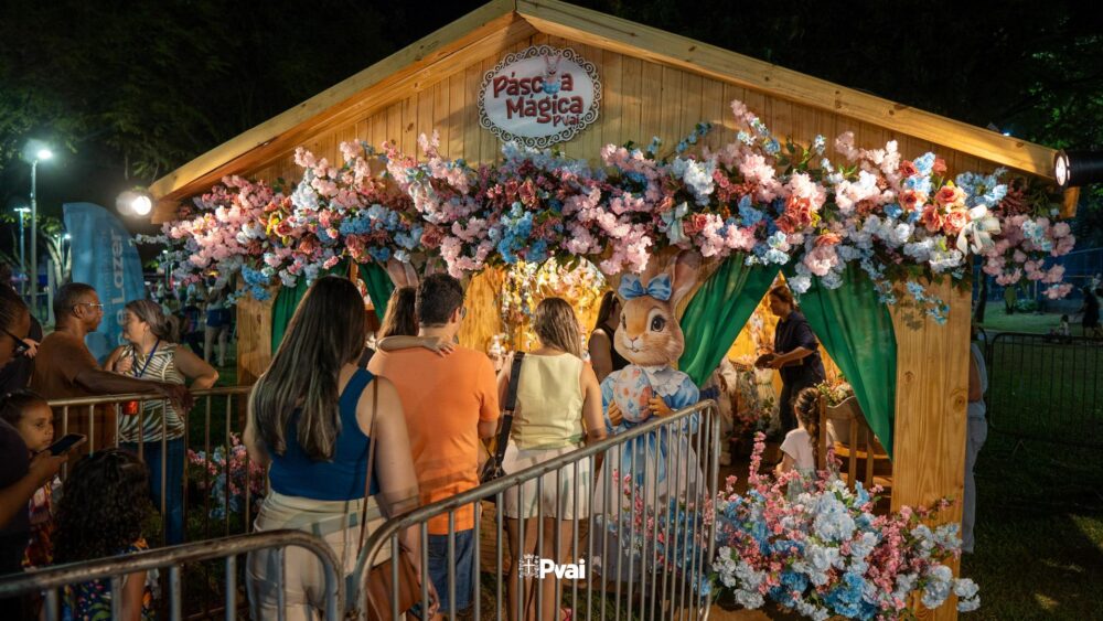 a-pascoa Casa do Coelho atraiu famílias da cidadev