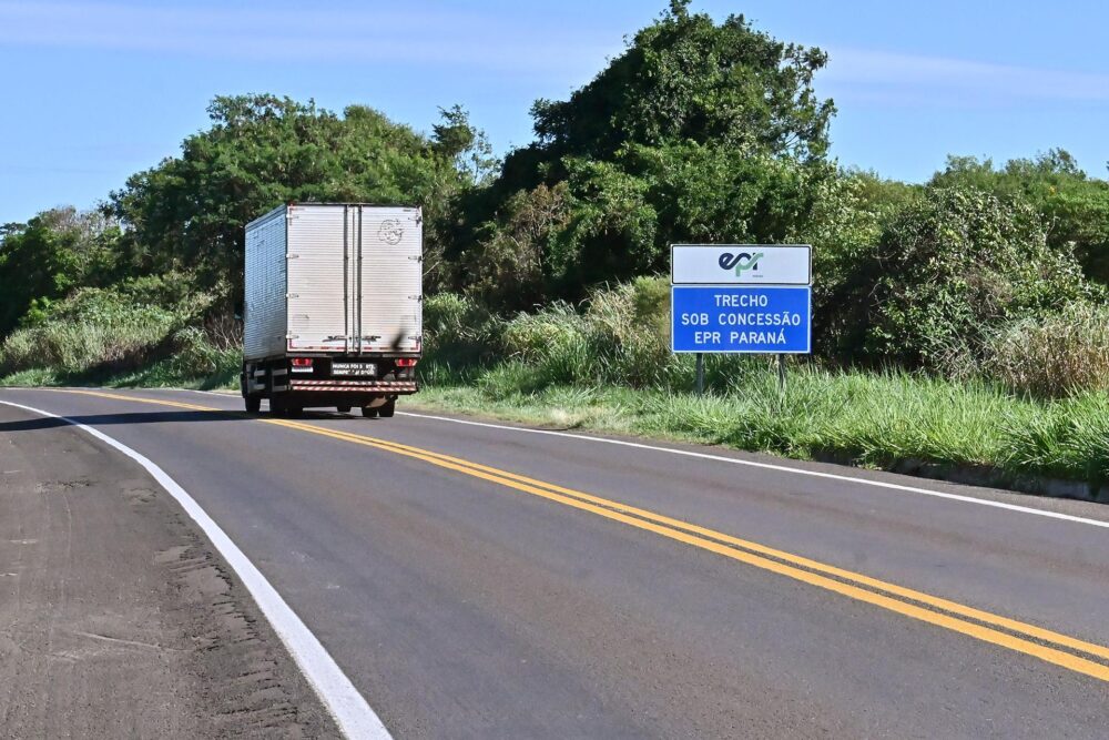 EPR O Consórcio Infraestrutura Paraná, concessionária do grupo EPR, venceu a concessão da BR-376 no Noroeste paranaense
Foto: Ivan Fuquini