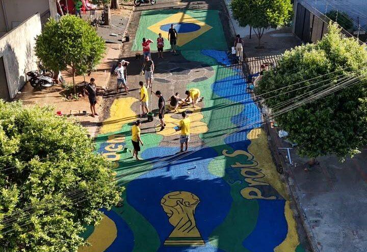 Trecho recebeu o nome de “Rua da Copa” — Foto: Rafael Torrente/@Siga_o_drone