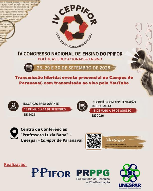 Evento será nos dias 28 a 30 de setembro. Prazo para inscrever trabalhos termina em 16 de agosto
Foto: Divulgação