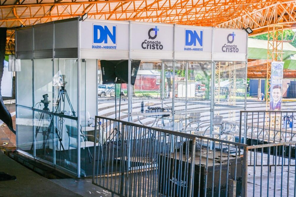 Estúdio do Diário do Noroeste para a cobertura do Éffeta 2026